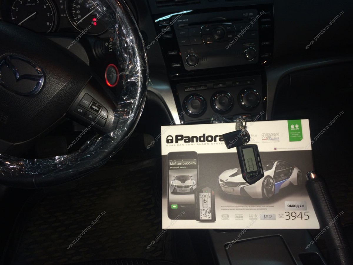 Mazda 6 установка Pandora DXL 3945 Pro